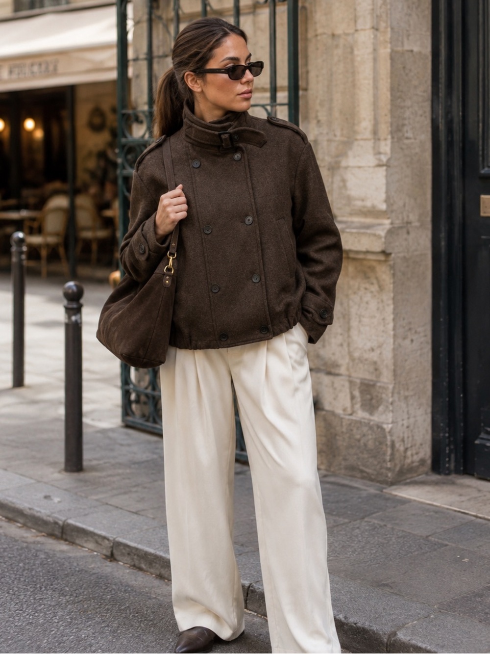 Handpicked in Paris, 🇫🇷 🤎 Parisian Chocolate Brown Double-Breasted Jacket
